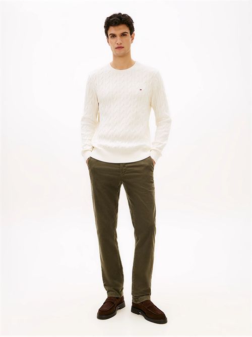 Pullover in maglia intrecciata con bandierina TOMMY HILFIGER | MW0MW33132Z00